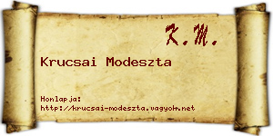 Krucsai Modeszta névjegykártya